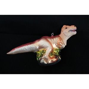 Robert Stanley TYRANNOSAURUS REX T-REX Orange Dinosaur Blown Glass Ornament